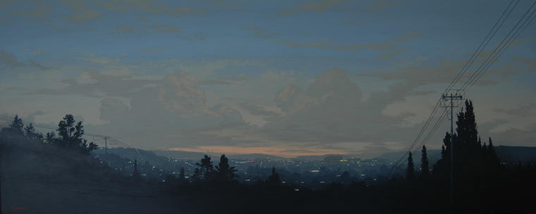 Outskirts Hill view I, 2009, Acrylic on board