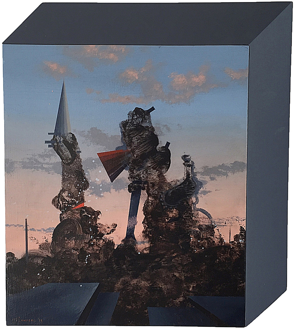 MJ Lourens, ​St George and the giant (Study), 2016, Acrylic on board, 40 x 35cm