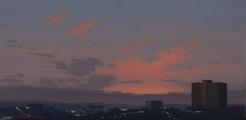 Survey Act V, 2014, Acrylic on board, 15 x 40cm