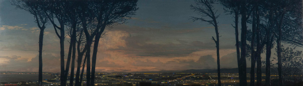 Study for Bay City, 2014, Acrylic on board, 30x100 cm