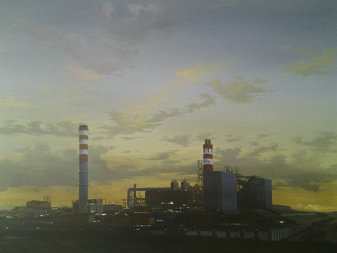 Carbon Blues, 2012, Acrylic on board, 70x90 cm