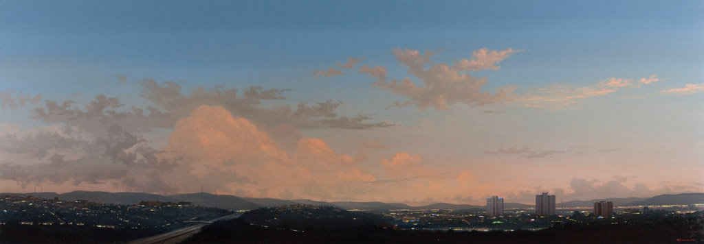 City View II, 2014, Acrylic on board, 70x200 cm