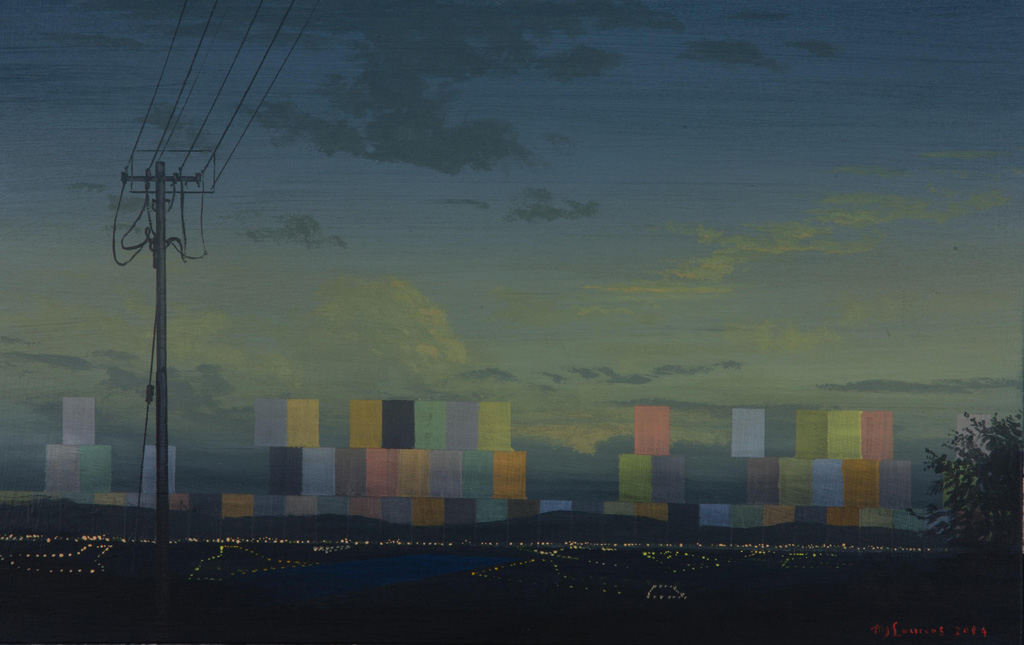 Survey Act VIII, 2014, Acrylic on board, 20 x 40cm