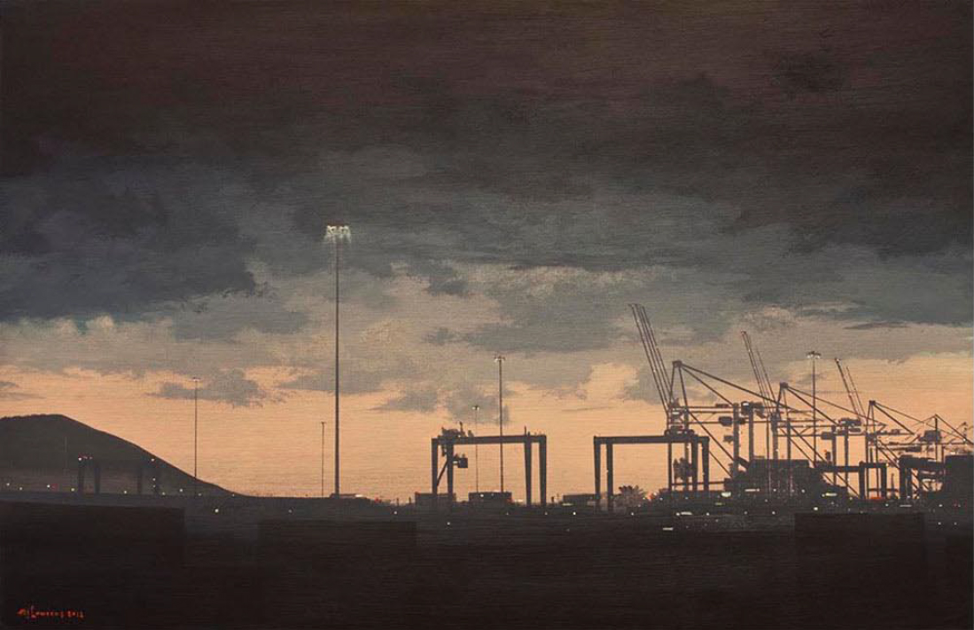 Harbour / Sunday, 2012, Acrylic on board, 37 x 57 cm