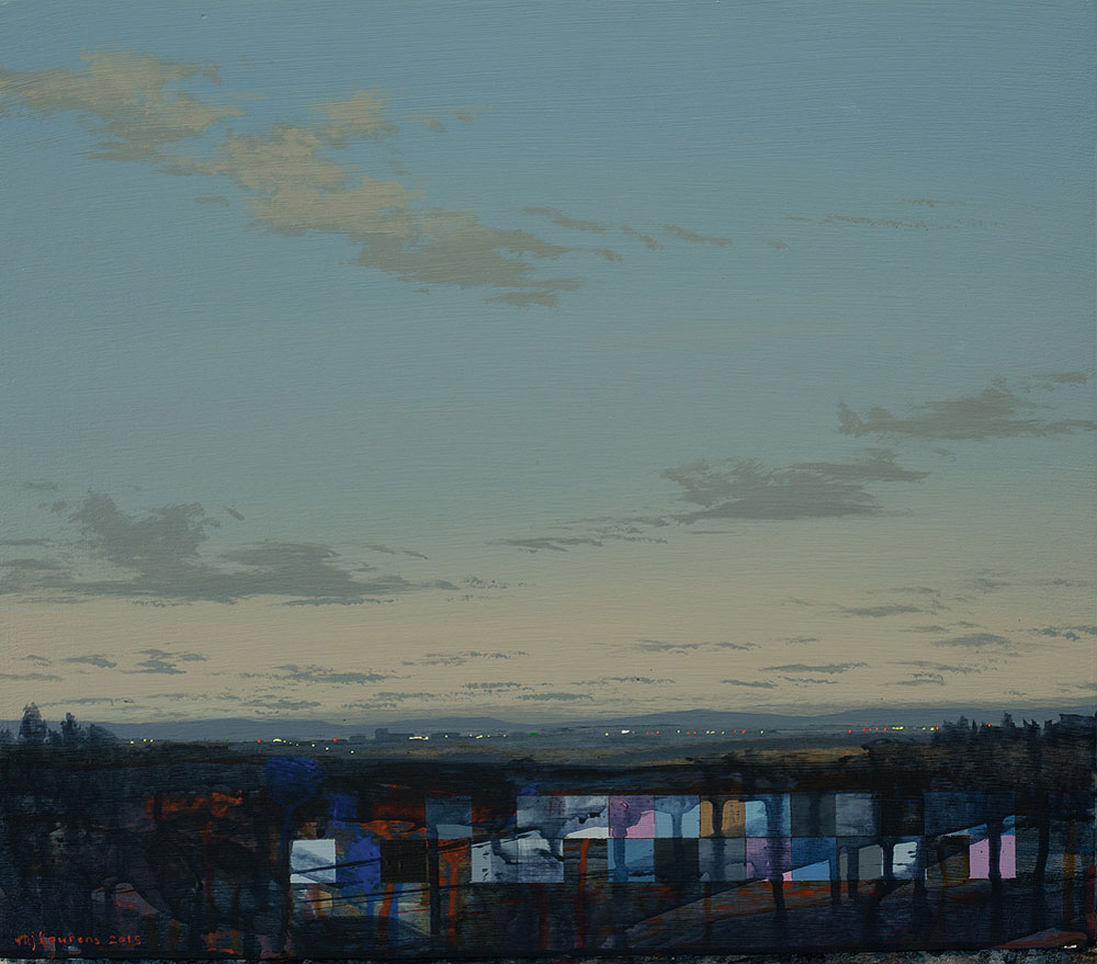 MJ Lourens, ​Land option III / Land opsie III, 2015, Acrylic on board, 40 x 45cm